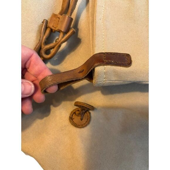 Vintage Canvas Messenger Bag With Adjustable Leather Strap & Buckle Closure - Picture 7 of 11